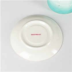 Чайная пара Доляна «Млечный путь», 2 предмета: чашка 220 мл, блюдце d=13.5 см, фарфор, бирюзовая