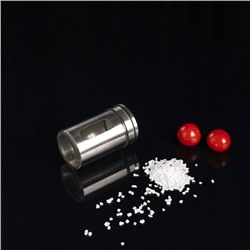 Солонка Доляна «Стиль», 130 мл, 5×8 см, стекло, серебристая