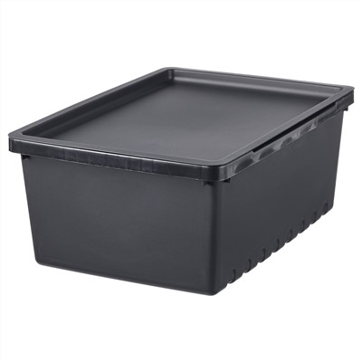 UPPSNOFSAD, Box mit Deckel, schwarz,, 35x25x14 cm/9 l