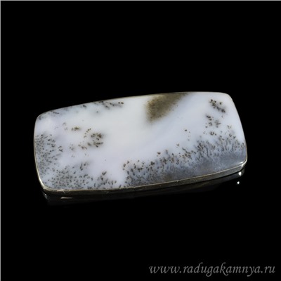 Брошь с агатом моховым 71*33мм.