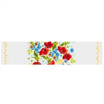 "Маковое поле" Скатерть-дорожка на стол набивная 50х148см, 234г/м2, хлопок 100%, "Домашняя мода" (Россия)