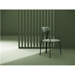 Стул Ror, Round, рогожка, черный/зеленый