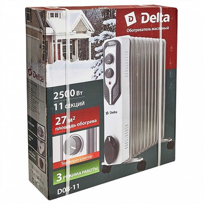 Обогреватель масляный D08-11 "DELTA", 2500 Вт, 11 секций