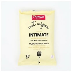 Влажные салфетки Premial Classic для интимной гигиены женщины с молочной кислотой, 20 шт.