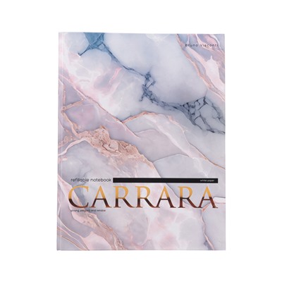 Тетрадь на кольцах 80л кл CARRARA, со смен блоком, тв обл, бл 60 г/м2