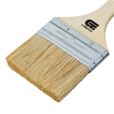 Кисть плоская 75 мм, натуральная щетина, деревянная ручка Сибртех