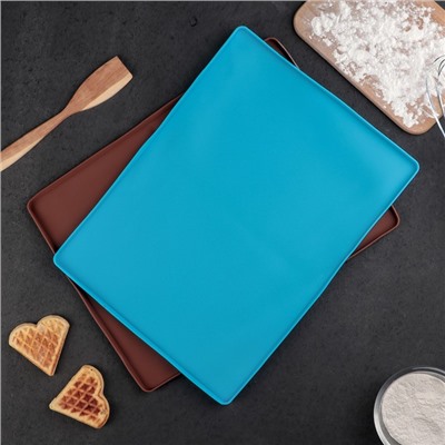 Противень для духовки Доляна «Криспи», силикон, 40×30 см, чёрный