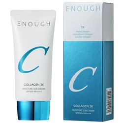 Крем для лица солнцезащитный с коллагеном, Collagen 3x moisture Sun Cream SPF50+ PA++++, ENOUGH, 50 мл