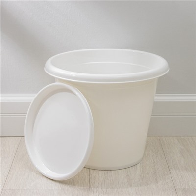 Горшок для цветов с поддоном «Альтернатива. Эконом», 10 л, пластиковый, белый