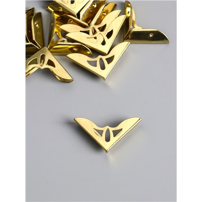 Уголок для фотоальбомов, блокнотов «Античный», металл под золото, 3.1×3.1×0.7 см