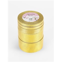Набор парчовых лент, 5 шт., размер лент: 6/10/20/40/50 мм, 23±1 м, цвет золотой