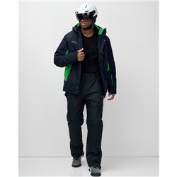 Горнолыжный костюм мужской зимний зеленого цвета 07715Z