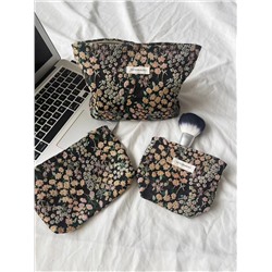Retro capacious cosmetic bag, genuine handheld small clutch bag, organizer bag to go out