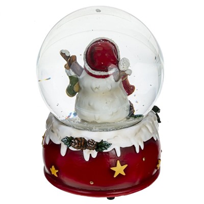 GAEM Фигурка декоративная в стекл. шаре "Снеговик" с музыкой, D 10 см, L10 W10 H14,5 см