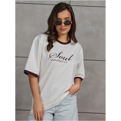 Футболка "Душа" Экрю женская