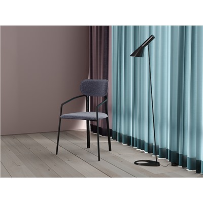 Стул Ror, Round, рогожка, черный/серый