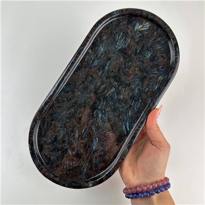 Радуга Самоцветов Блюдо из Арфведсонита (Нуумит)