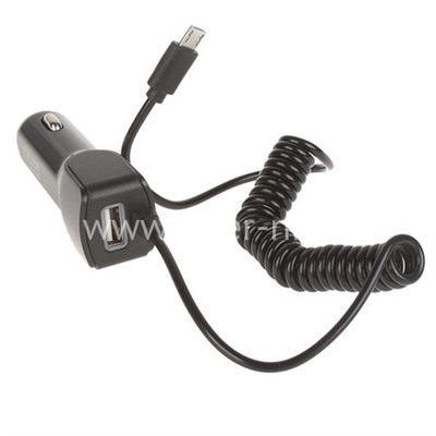 АЗУ ELTRONIC Premium Micro USB с USB выходом (2100mAh) коробка (витой/черный) ЛИТОЕ