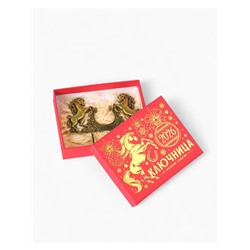 Ключница новогодняя «Две лошади с подковой», металл