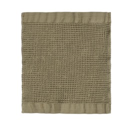Полотенце для лица из умягченной вафли цвета хаки из коллекции Essential, 30x30 см