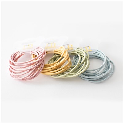 Набор резинок для волос 10 шт. нежных пастельных оттенков, тонкие.