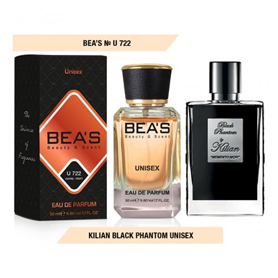 Beas U722 Kilian Black Phantom edp 50 ml, Парфюм унисекс Beas U722 создан по мотивам аромата Kilian Black Phantom