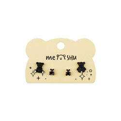 Серьги MESHU "Bears", бижутерия, 2 пары, европодвес