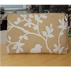 1045 Косметичка Птицы бежевый фон 25х16х6 см 2520271