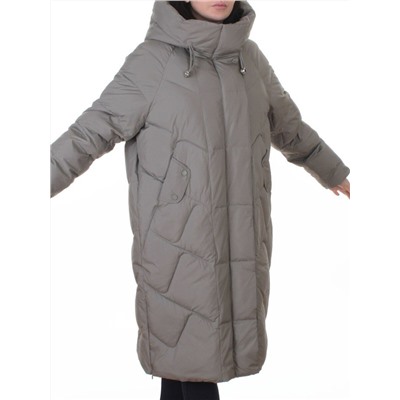 A621 GRAY/GREEN Пальто зимнее женское (200 гр. холлофайбер)