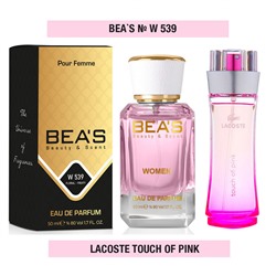 Beas W539 Lacoste Touch Of Pink Women edp 50 ml, Парфюм женский Beas W539 создан по мотивам аромата Lacoste Touch Of Pink