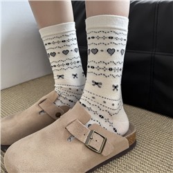 Cute Japanese knee socks, Korean style, mid-length