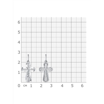 Крест из серебра литье белый