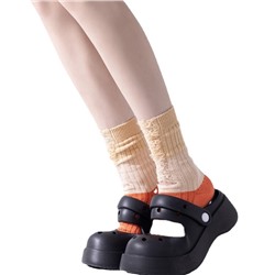 Coarse -line -colored broken beggar socks new men and women medium high tube socks, color stitching pile of cotton socks