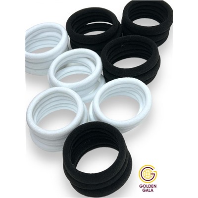 Набор резинок для волос 24 шт диаметр 4 см тип 4 черные,белые