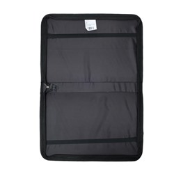 Папка для чертежей и рисунков для художников А3, 450 х 320 х 30 мм, с ручками, каркасная, текстильная, 3 кармана, чёрная, Estado