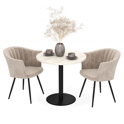 Обеденная группа SHT-DS316
                        дуб беленый / черный муар / милк