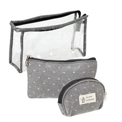 Kristaller Набор косметичек Handmade 3 in 1, серый