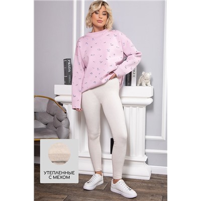 Лосины в рубчик утепленные (экрю) Б14805-7М