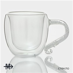 Кружка с двойными стенками Magistro «Даймонд», 200 мл, стекло