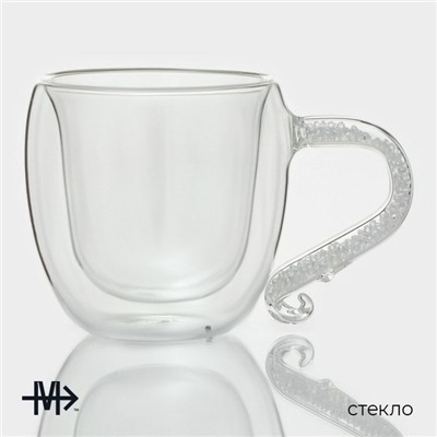 Кружка с двойными стенками Magistro «Даймонд», 200 мл, стекло