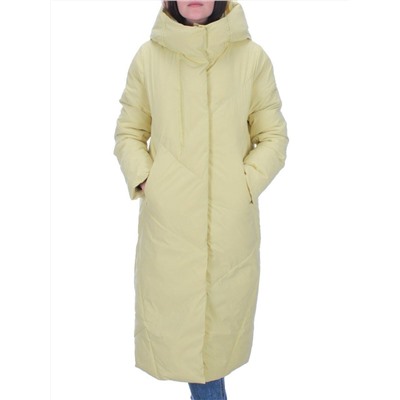 22339 YELLOW Пальто стеганое зимнее женское (200 гр. холлофайбера)