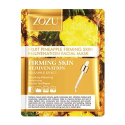 Тканевая омолаживающая маска для лица с экстрактом ананаса ZOZU Fruit Pineapple firming skin rejuvenation facial mask, 25 гр