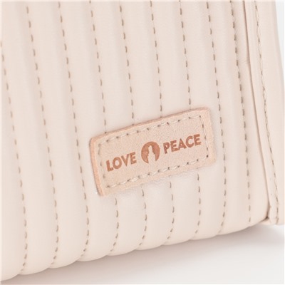 Kristaller Косметичка женская Love peace rectangular стёганая, пастельно-розовый