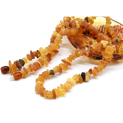 Бусы из лечебного обкатанного янтаря цв.медовый, 54см