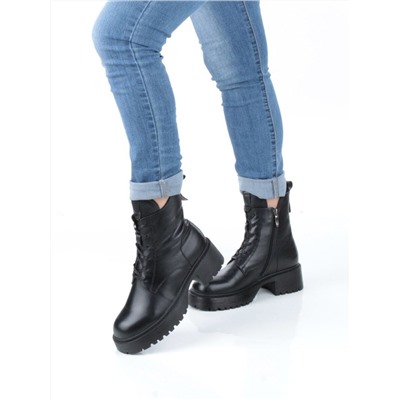 04-M3-1478 BLACK Ботинки зимние женские (натуральная кожа, натуральный мех)
