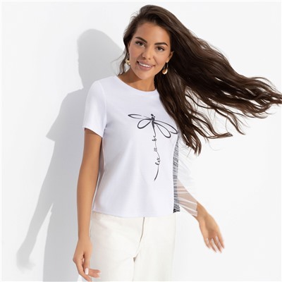 Футболка комбинированная с декором, Завоюй меня (дуэт)