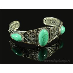 Браслет из малахита, 23см.