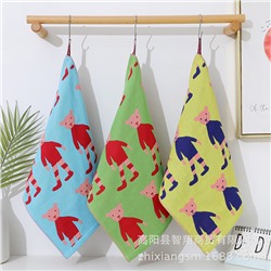 Towel Korean Bear Jacquard Four-layer Cotton Gauze Large Square Scarf Wipe Hands Towel Kitchen Towel Factory Price Wholesale