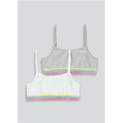 Girls 2 Pack Stripe Crop Tops (6-13yrs)