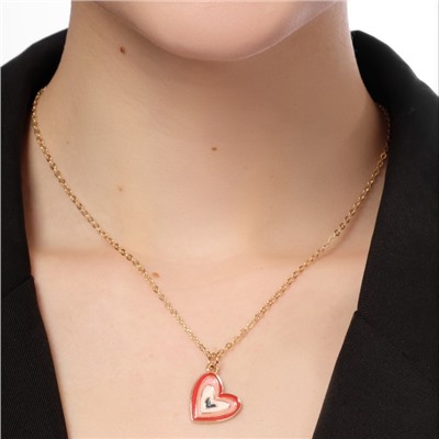 Кулон на цепочке «Сердце», иллюзия, цветной в золоте, 47 см